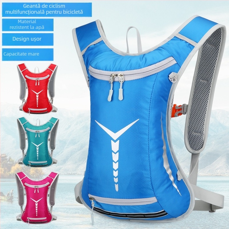 Nothing Rucsac pentru bicicletă montană – nylon impermeabil, respirabil, rezistent la uzură, bretele curbate, model geometric