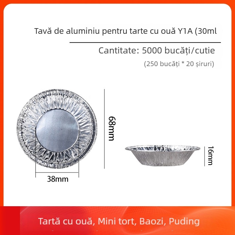 Cupe de tartă din aluminiu, forme de copt de unică folosință | Capacitate 10-100 ml | Rezistență la temperaturi înalte