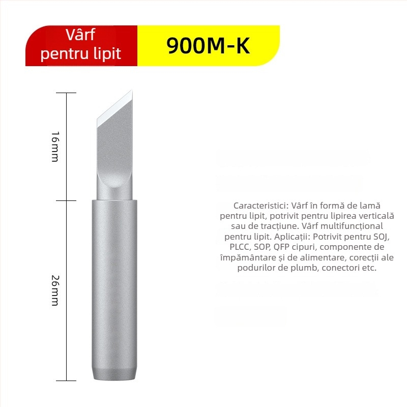 Vârfuri de lipit pentru fierul de lipit – LIHONK/Macro, seria 900m, vârfuri tăietor/rotund/ascuțit/potcoavă