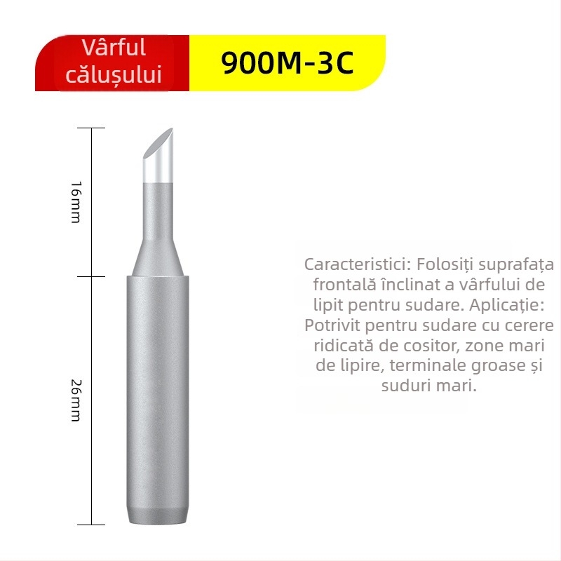 Vârfuri de lipit pentru fierul de lipit – LIHONK/Macro, seria 900m, vârfuri tăietor/rotund/ascuțit/potcoavă