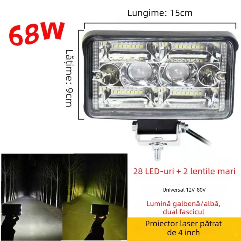 Far de automobil LED (78W, 12-80V, 12000 lm, 6000-6500K)