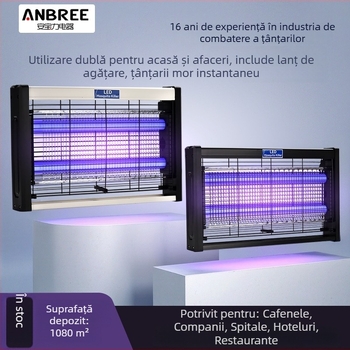Lampa electrică pentru omorârea țânțarilor cu lumină mov, destinată restaurantelor și hotelurilor, tensiune înaltă, sigură și silențioasă, pentru spații comerciale interioare.