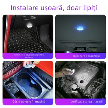Iluminare LED interior auto – fără fir, fără cabluri, iluminare ambientală, model Touch LED lighting (Marcă: Car Fragrance; OEM; Asistență la instalare)