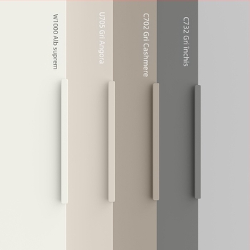 Mânere invizibile cu unghi drept pentru uși de dulap și sertare, aliaj de aluminiu, model 07b, oxidare anodică, stil modern minimalist