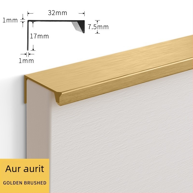 Mânere invizibile cu unghi drept pentru uși de dulap și sertare, aliaj de aluminiu, model 07b, oxidare anodică, stil modern minimalist