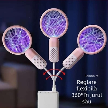 Swatter electric pentru țânțari cu LED, alimentare USB, acoperire 41-60㎡, plasă Ni-Zn-Fe