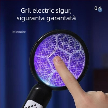 Swatter electric pentru țânțari cu LED, alimentare USB, acoperire 41-60㎡, plasă Ni-Zn-Fe