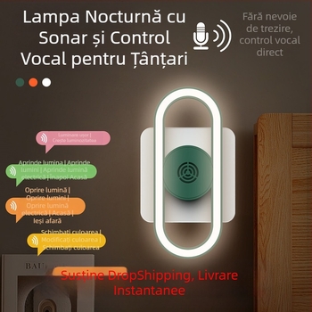 Lampa de noapte cu ultrasunete controlată vocal inteligentă – Repelent pentru țânțari, alimentare la priză, acoperire 10 m², LED, carcasă ABS, fără baterie