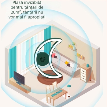 Lampa de noapte cu ultrasunete controlată vocal inteligentă – Repelent pentru țânțari, alimentare la priză, acoperire 10 m², LED, carcasă ABS, fără baterie