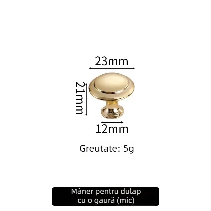 Mâner pentru dulapuri și sertare, cu formă de cap de ciupercă, din aliaj de zinc, finisaj din oțel inoxidabil, model cu o singură gaură, stil modern minimalist