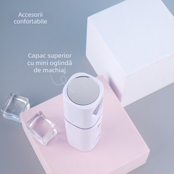 Dispozitiv portabil de hidratare cu pulverizare – pulverizare rece, ceață nano, baterie încorporată 300–500 mAh, timp de pulverizare până la 10 s, treapta 1