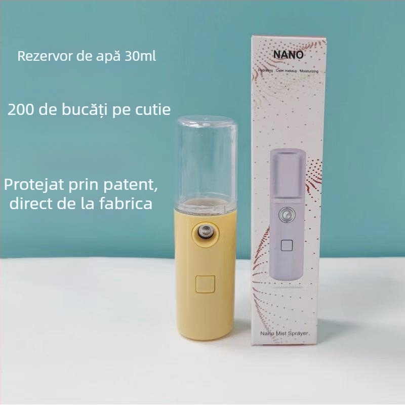Bangmao L3 USB aparat de abur facial portabil, pulverizare rece – baterie încorporată 100–300mAh, ceață 11–30 s, 1. treaptă, posibilitatea pulverizării alcoolului