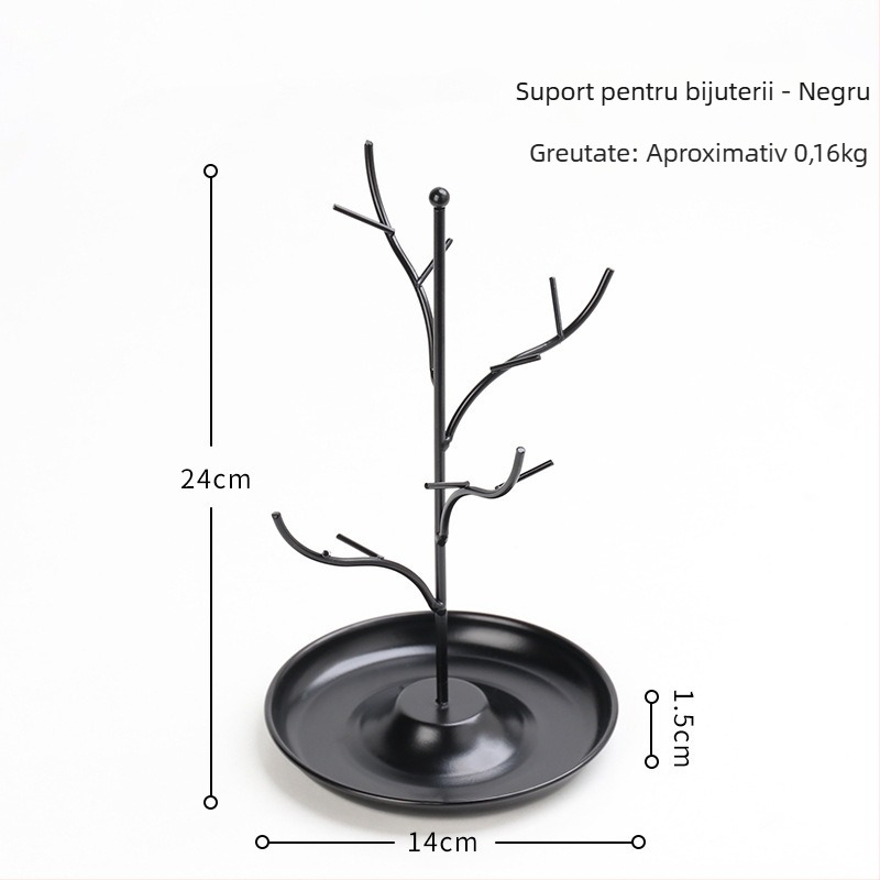 Suport pentru bijuterii cu motiv de cer nordic geometric, cinci niveluri, din fier artistic, pentru depozitare pe birou, protecție împotriva prafului