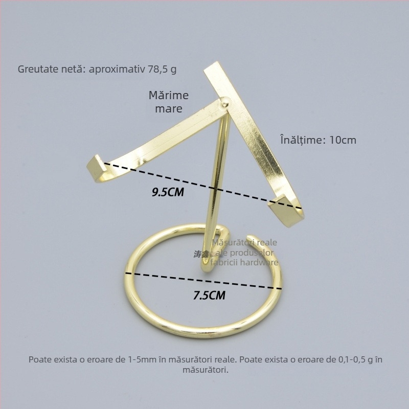 Suport metalic pentru ornamente din cristal, suport de expunere pentru grupuri de cristale și fosile, stil modern minimalist, finisaj electroplacat, personalizare disponibilă