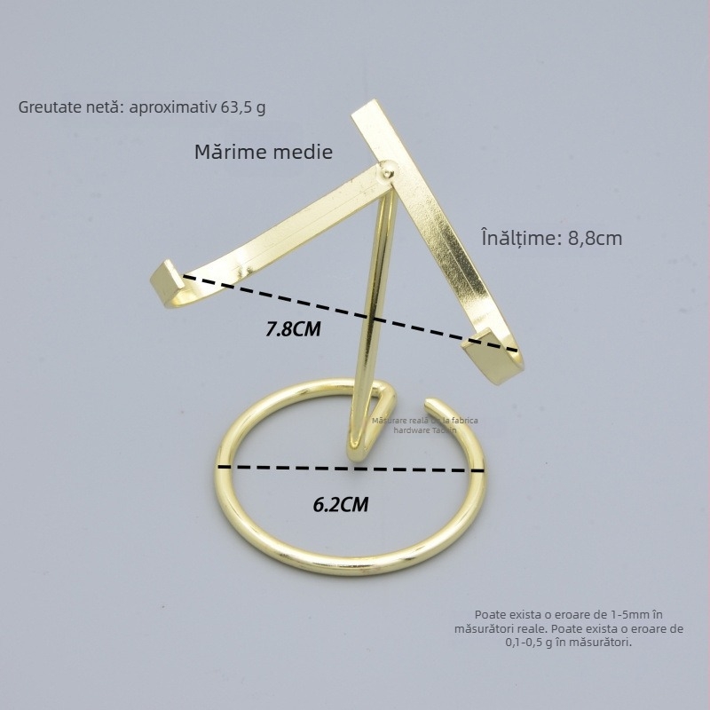 Suport metalic pentru ornamente din cristal, suport de expunere pentru grupuri de cristale și fosile, stil modern minimalist, finisaj electroplacat, personalizare disponibilă