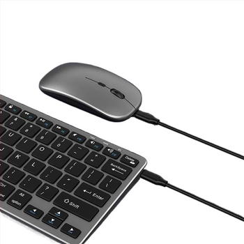 Set tastatură și mouse Bluetooth, fără fir, reîncărcabil, silențios, pentru notebook și tabletă, conectivitate USB/2.4G/Bluetooth, mouse optic