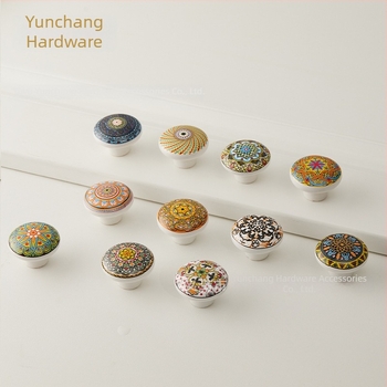 Mâner ceramic rotund pentru dulap, stil Nordic, forjat