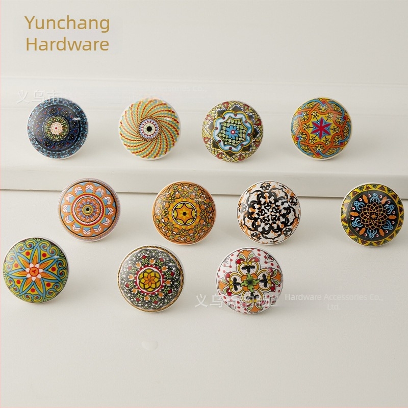 Mâner ceramic rotund pentru dulap, stil Nordic, forjat