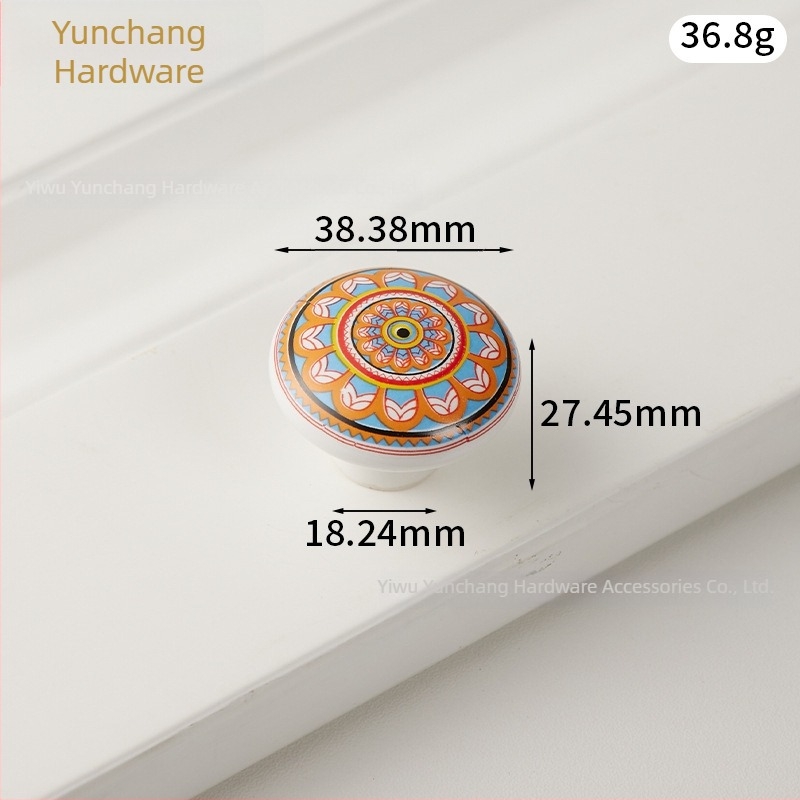 Mâner ceramic rotund pentru dulap, stil Nordic, forjat