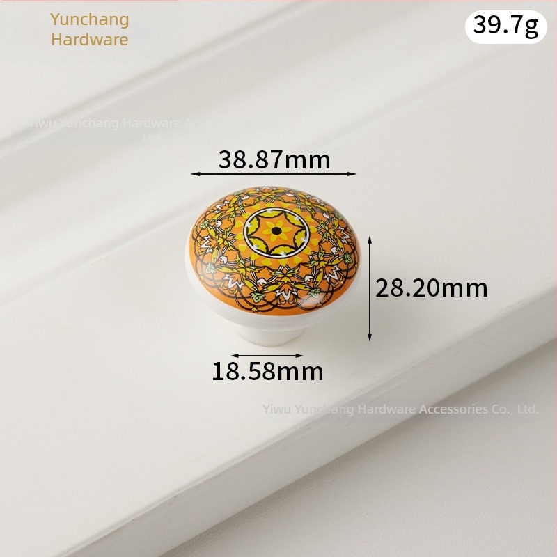 Mâner ceramic rotund pentru dulap, stil Nordic, forjat