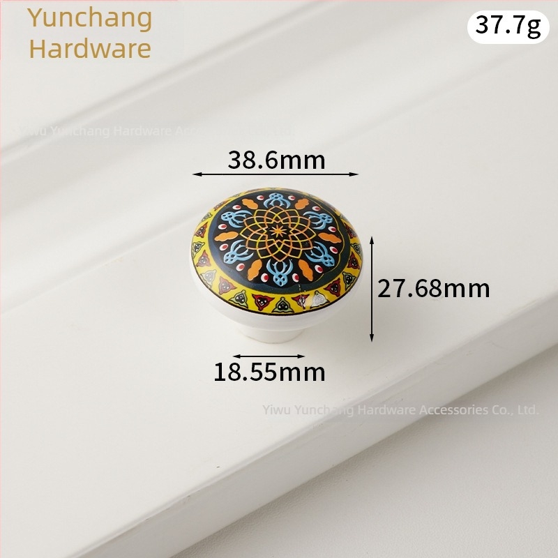 Mâner ceramic rotund pentru dulap, stil Nordic, forjat