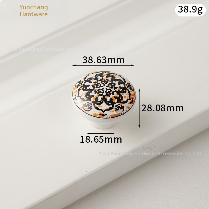 Mâner ceramic rotund pentru dulap, stil Nordic, forjat