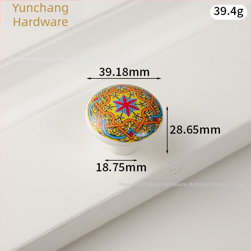 Mâner ceramic rotund pentru dulap, stil Nordic, forjat