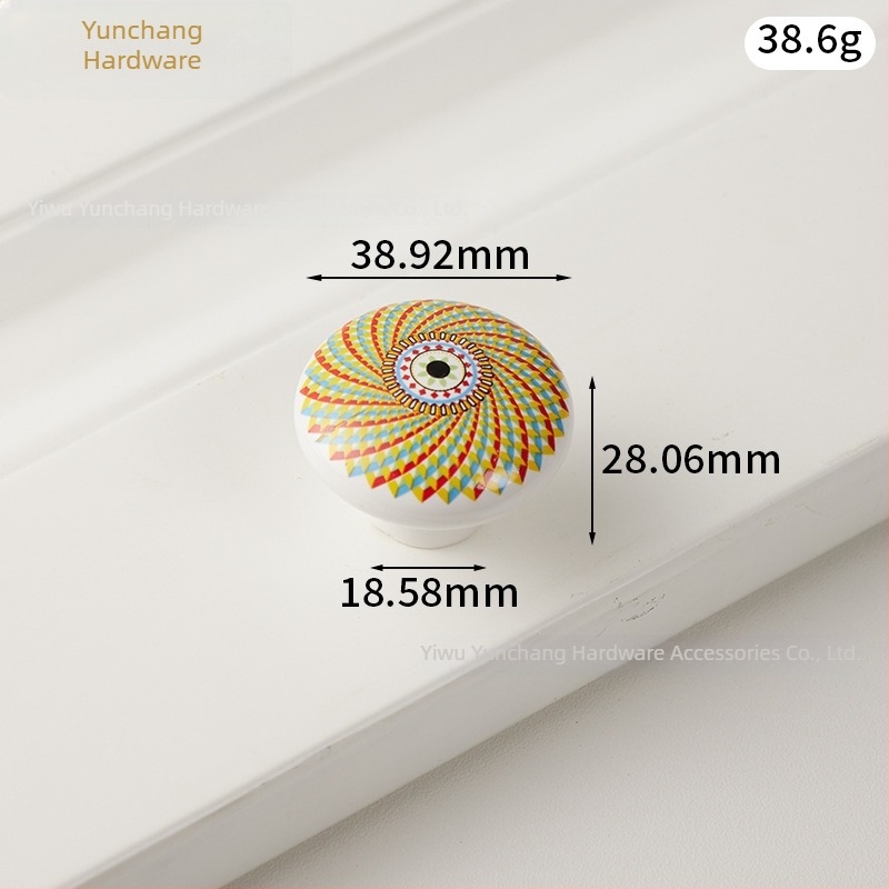 Mâner ceramic rotund pentru dulap, stil Nordic, forjat