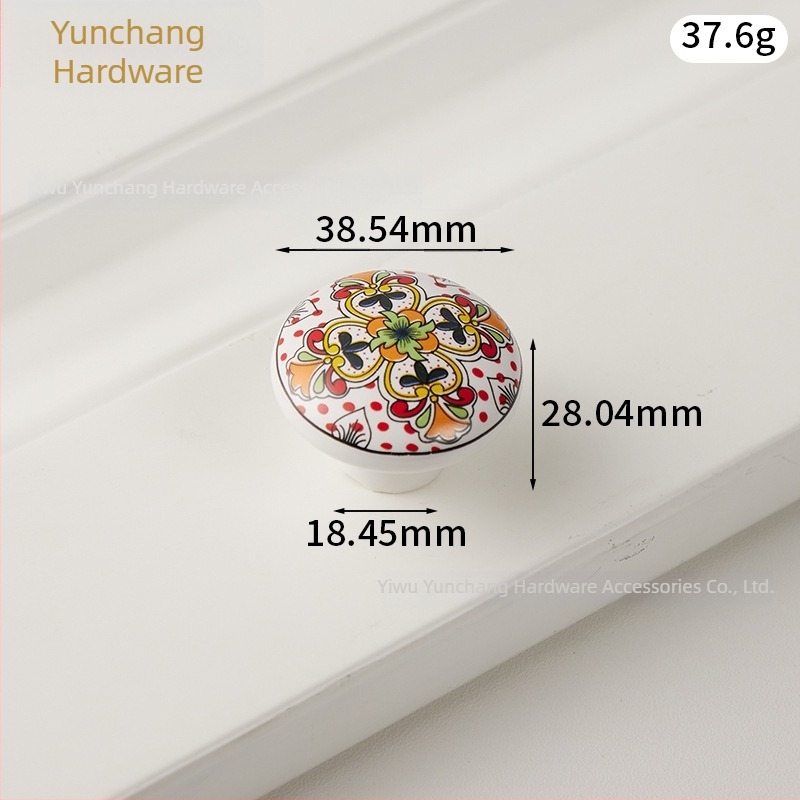 Mâner ceramic rotund pentru dulap, stil Nordic, forjat