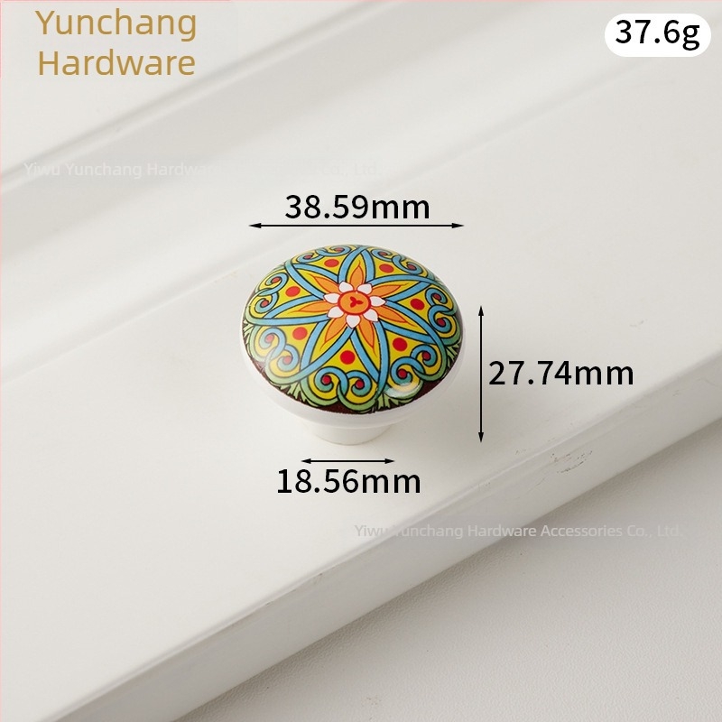 Mâner ceramic rotund pentru dulap, stil Nordic, forjat