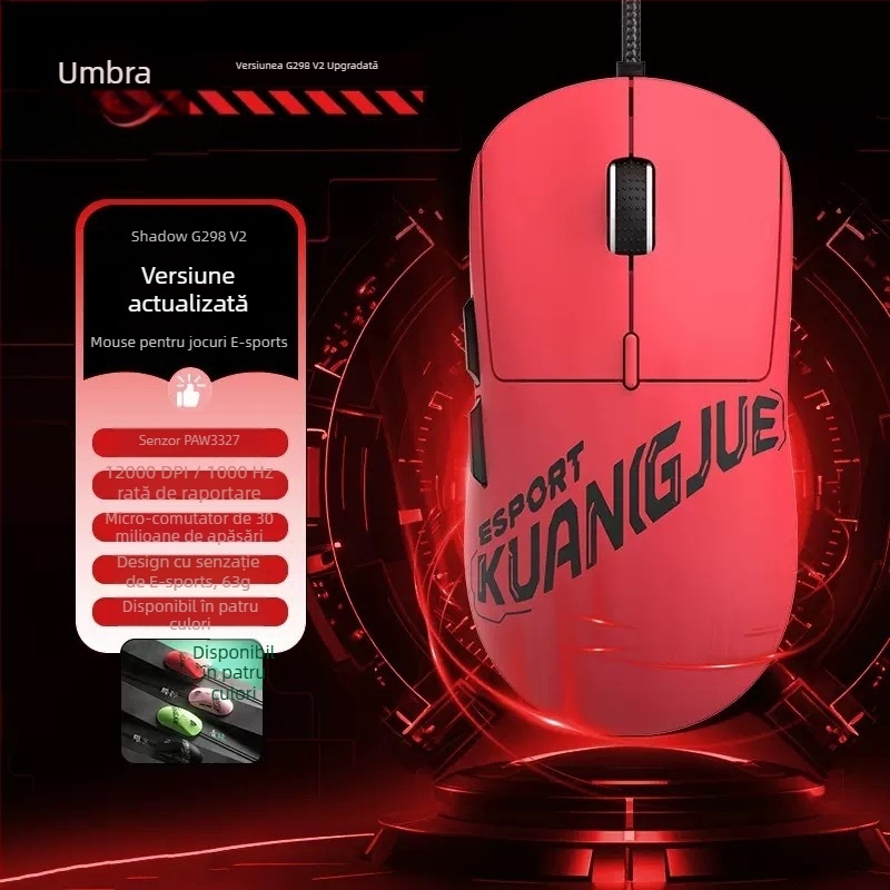 Mouse de gaming cu stație de încărcare wireless, macro RGB programare, model X1 Predator, 1200 dpi, 6 niveluri DPI, 5 taste, rază de acțiune 1,8 m