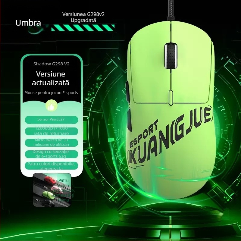 Mouse de gaming cu stație de încărcare wireless, macro RGB programare, model X1 Predator, 1200 dpi, 6 niveluri DPI, 5 taste, rază de acțiune 1,8 m