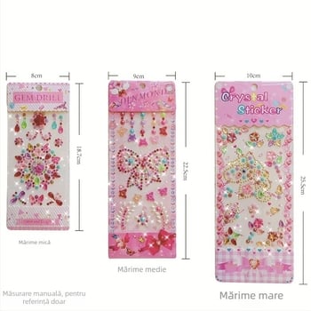 Set DIY pentru copii: 24 autocolante acrilice 3D cristale, pietre strălucitoare, realizate manual