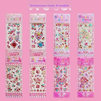 Set DIY pentru copii: 24 autocolante acrilice 3D cristale, pietre strălucitoare, realizate manual