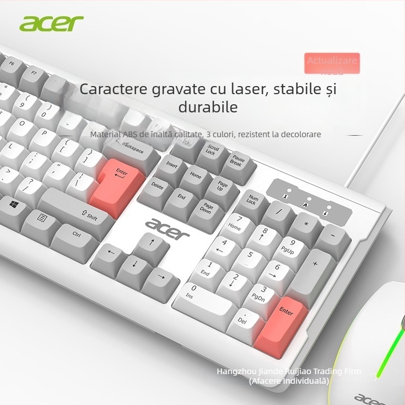 Set tastatură și mouse cu keypad numeric, conexiune USB, utilizare în birou