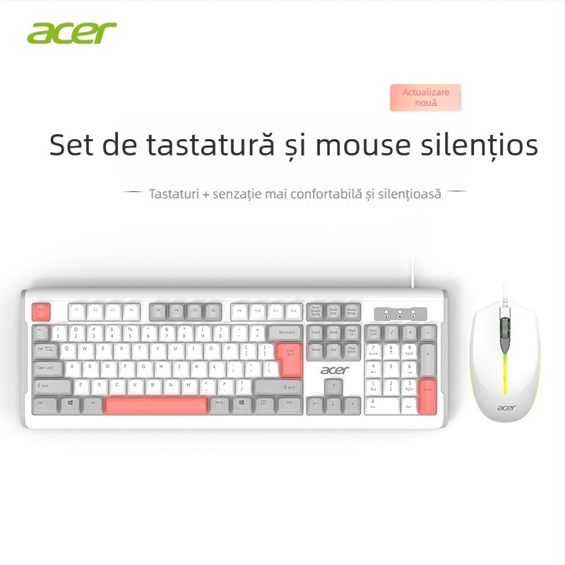 Set tastatură și mouse cu keypad numeric, conexiune USB, utilizare în birou
