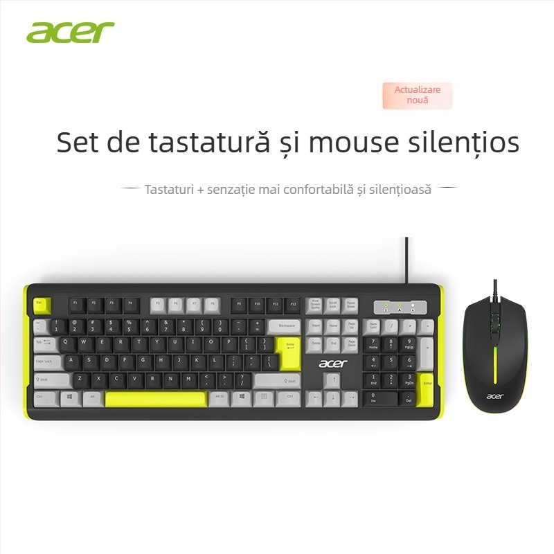 Set tastatură și mouse cu keypad numeric, conexiune USB, utilizare în birou