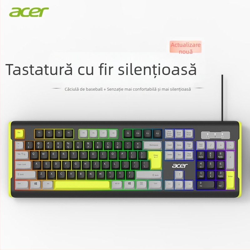 Set tastatură și mouse cu keypad numeric, conexiune USB, utilizare în birou