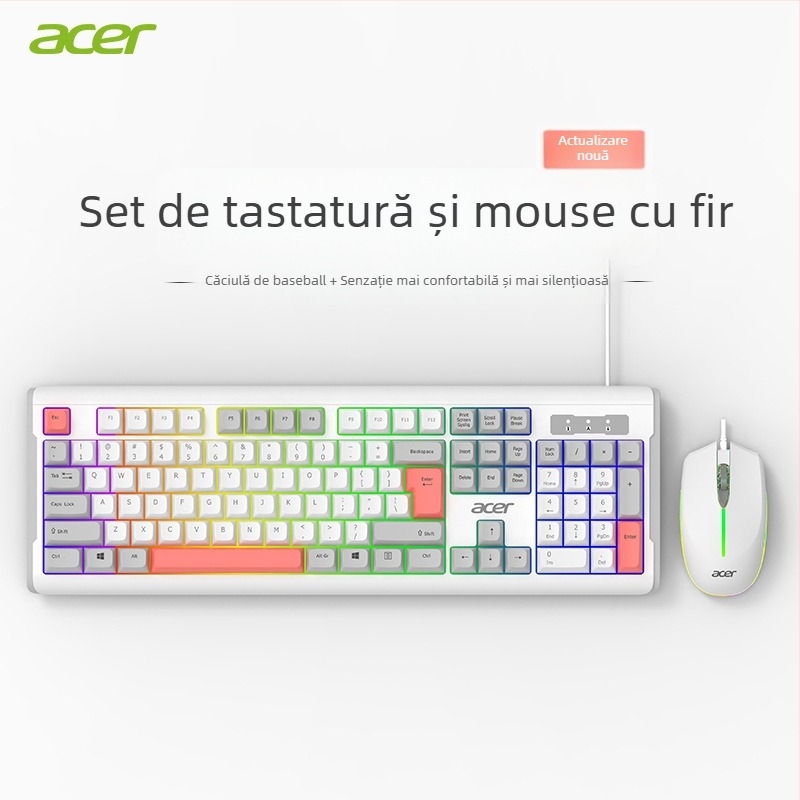 Set tastatură și mouse cu keypad numeric, conexiune USB, utilizare în birou