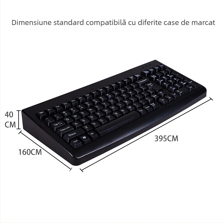 Tastatură pentru casă de marcat, 101 taste, cablată, interfață USB/PS2, ABS plastic, impermeabil