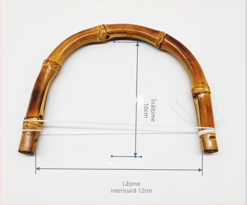 Mâner de geantă din bambus, în formă U, cu îmbinări naturale din bambus – accesorii pentru bagaje