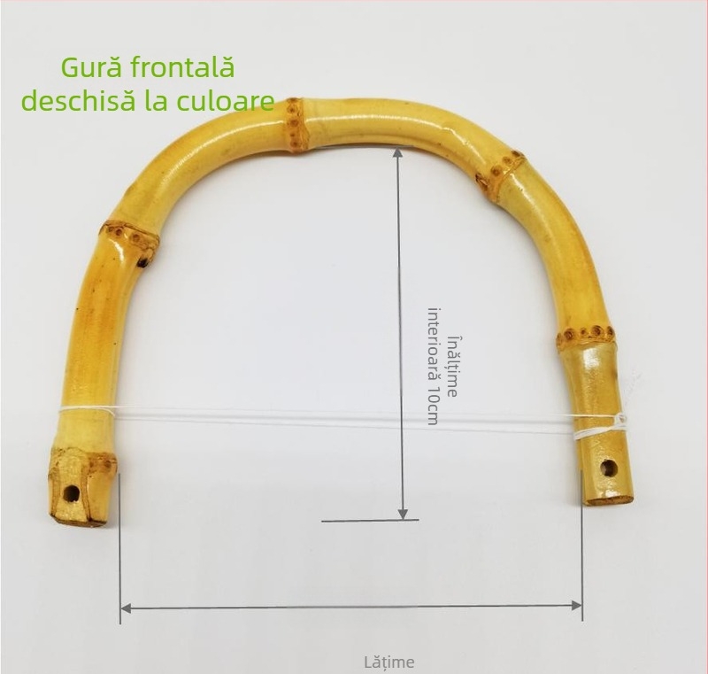 Mâner de geantă din bambus, în formă U, cu îmbinări naturale din bambus – accesorii pentru bagaje
