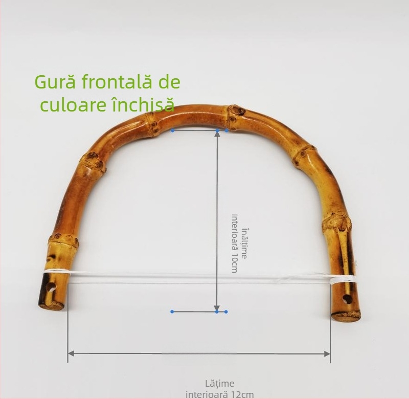 Mâner de geantă din bambus, în formă U, cu îmbinări naturale din bambus – accesorii pentru bagaje
