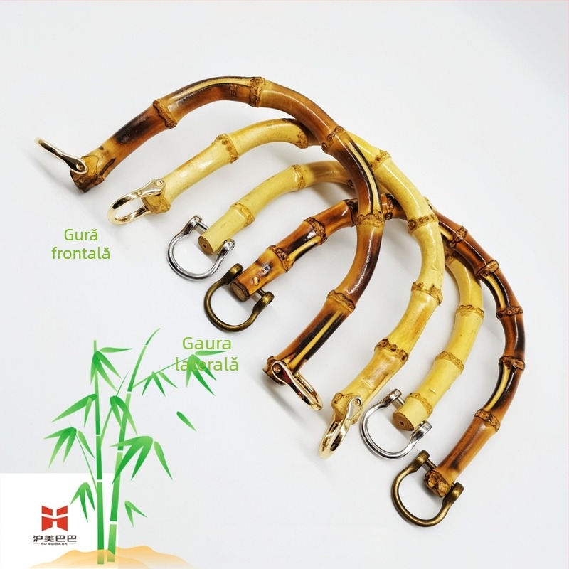 Mâner de geantă din bambus, în formă U, cu îmbinări naturale din bambus – accesorii pentru bagaje