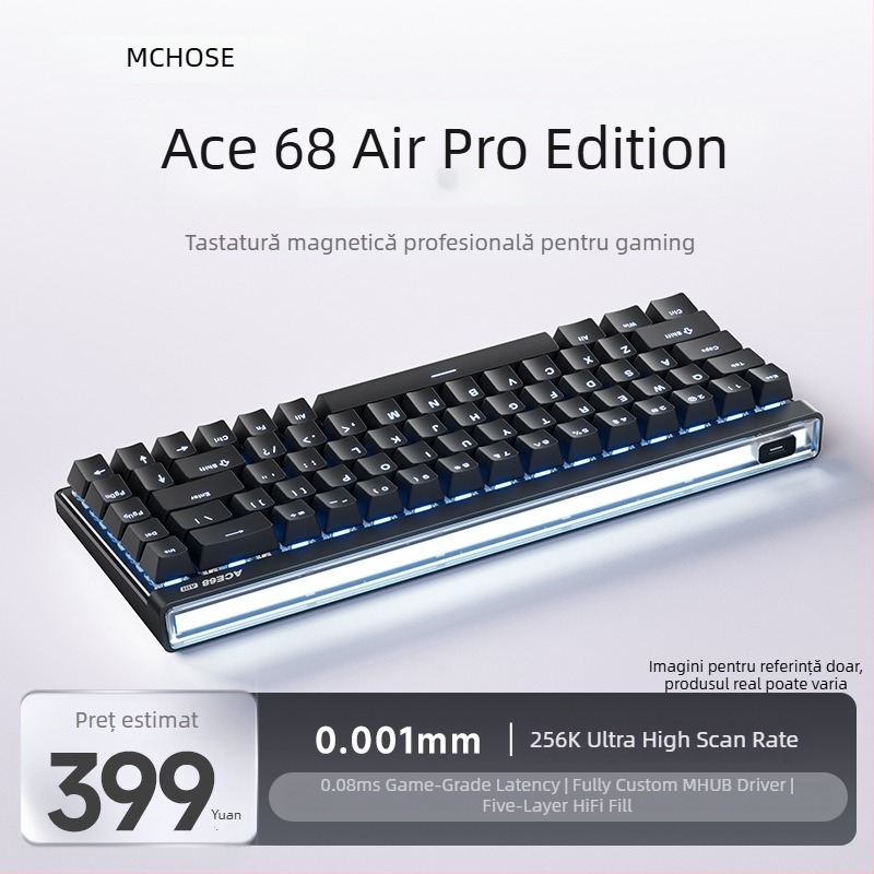 Tastatură gaming cu ax magnetic Taishan, până la 87 taste, conectată prin cablu, iluminare RGB