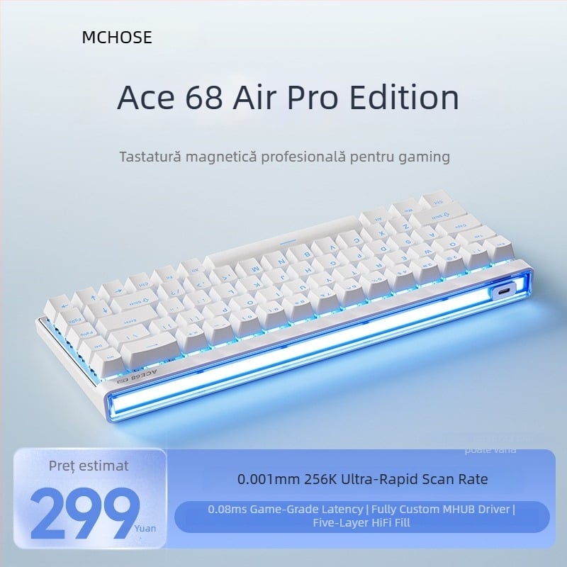 Tastatură gaming cu ax magnetic Taishan, până la 87 taste, conectată prin cablu, iluminare RGB