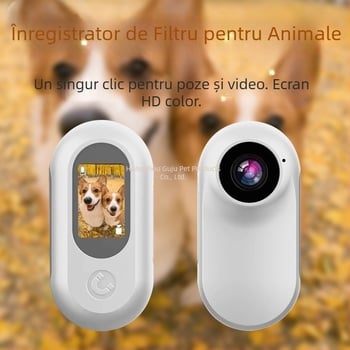 Camera de acțiune pentru pisici și câini, video în perspectivă, sunet, modul vlog, montură la gât/piept, sistem de operare inteligent