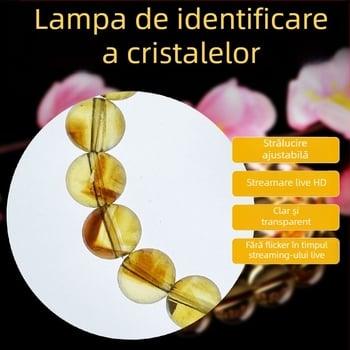 Lumină LED portabilă pentru inspectia bijuteriilor, bază din cristal, 20W, 5V, temperatură de culoare reglabilă 2500K–9900K