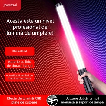 Băț de iluminat RGB pentru fotografie și video, iluminare de umplere portabilă pentru interior, 3 temperaturi de culoare, sub 10W, Huibei