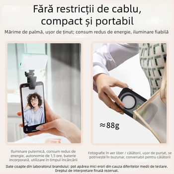 Lumină de umplere mini pentru fotografie, streaming live și selfie, YOLANS N13, 10–50W, trei temperaturi de culoare